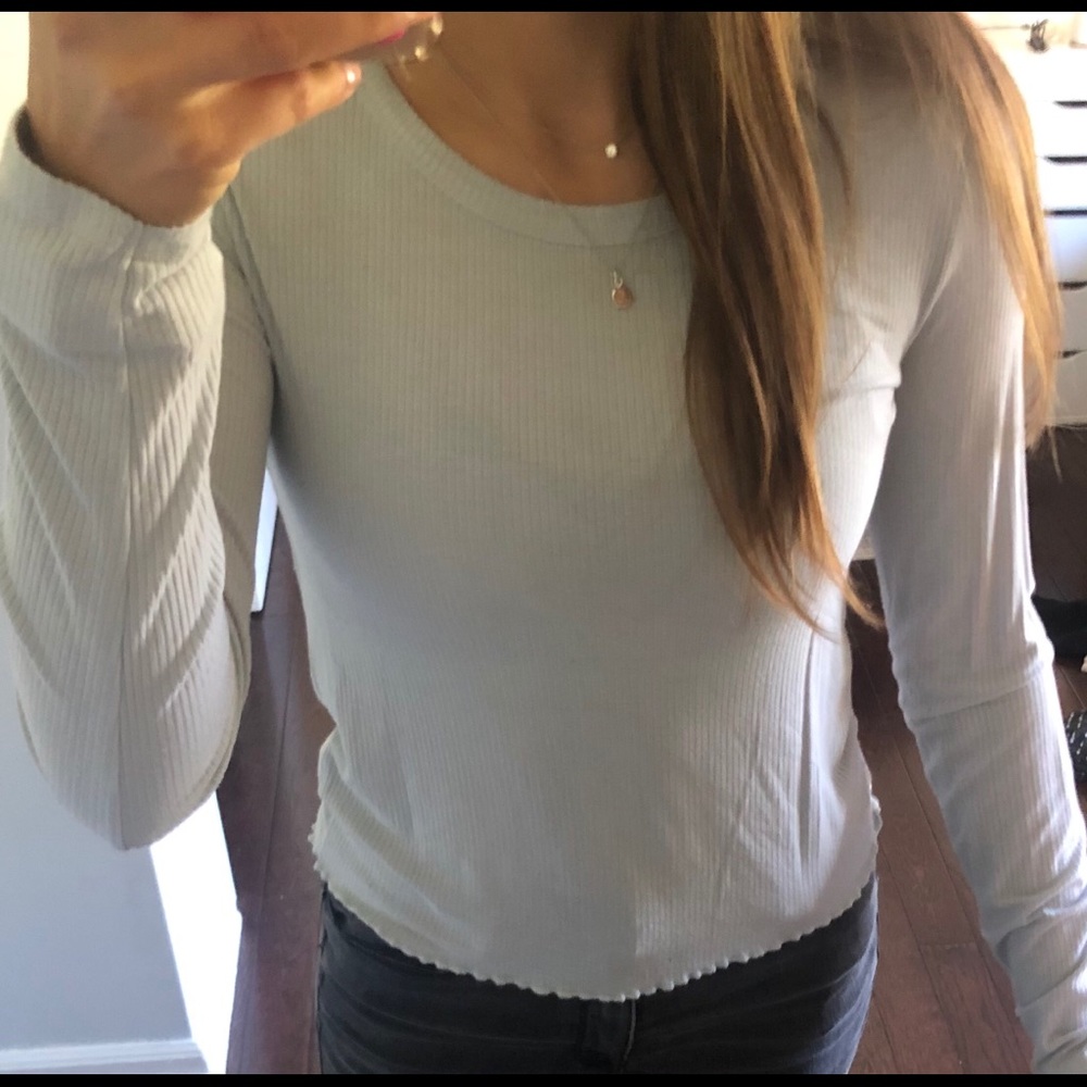 Pac Sun Basics light blue long sleeve tee